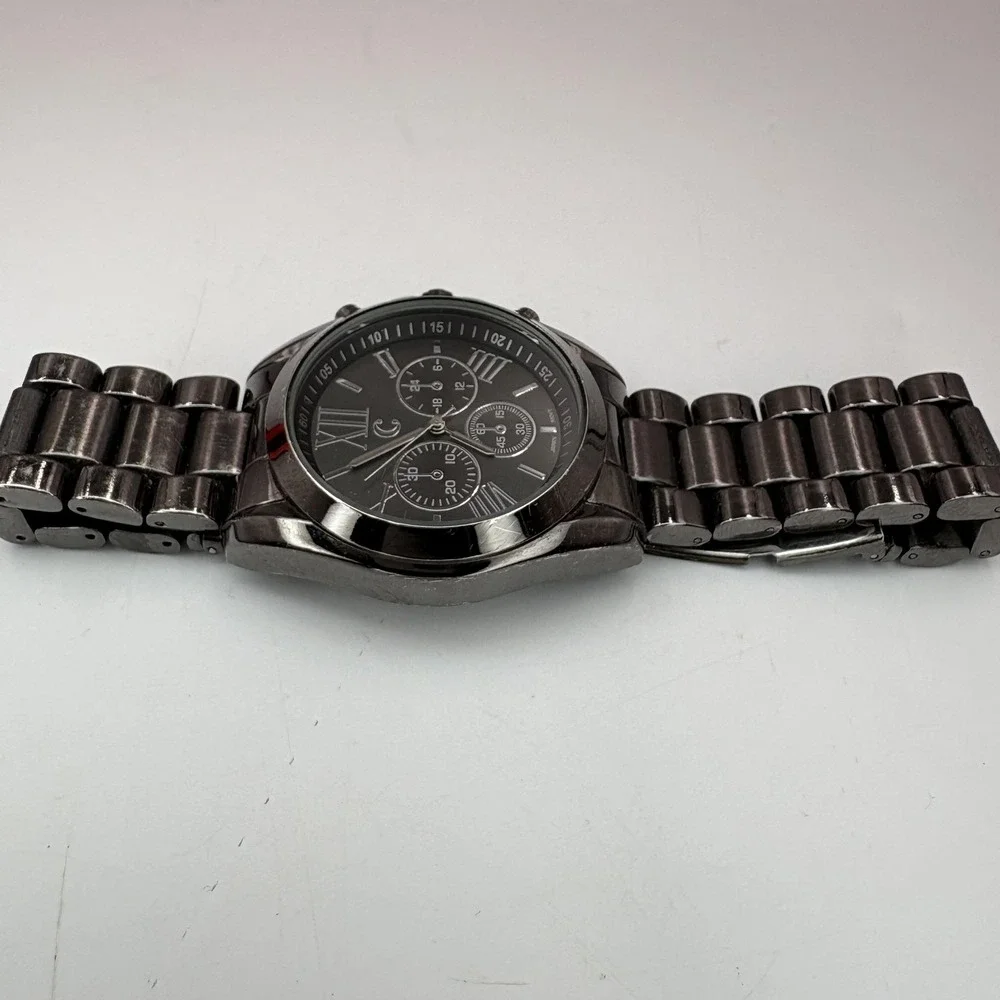 Charming Charlie Watch Black Dial Chronograph Quartz Stainless RY4121GU WORKS‎